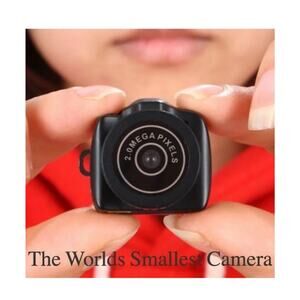 THE WORLDS SMALLEST CAMERA, VIDEO, AUDIO, PHOTOS, LOOP RECORDING, W/32GB STORAGE